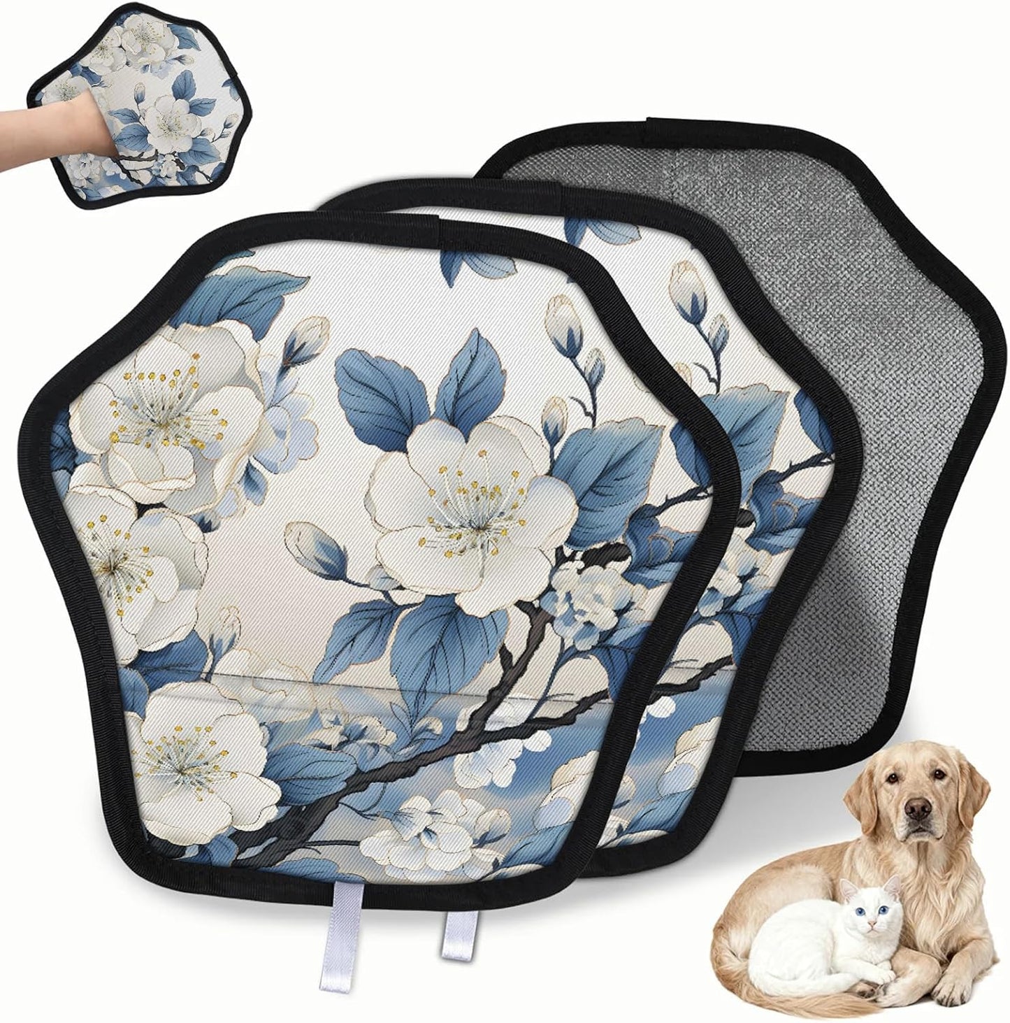 Pet Hair Removal Glove for Dogs Cats Reusable Washable Set