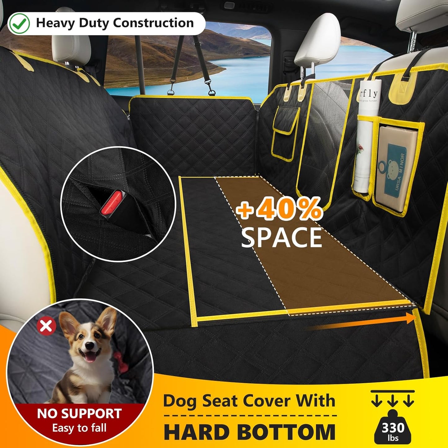 Dog Car Seat Cover: Waterproof Back Seat Extender for Dogs