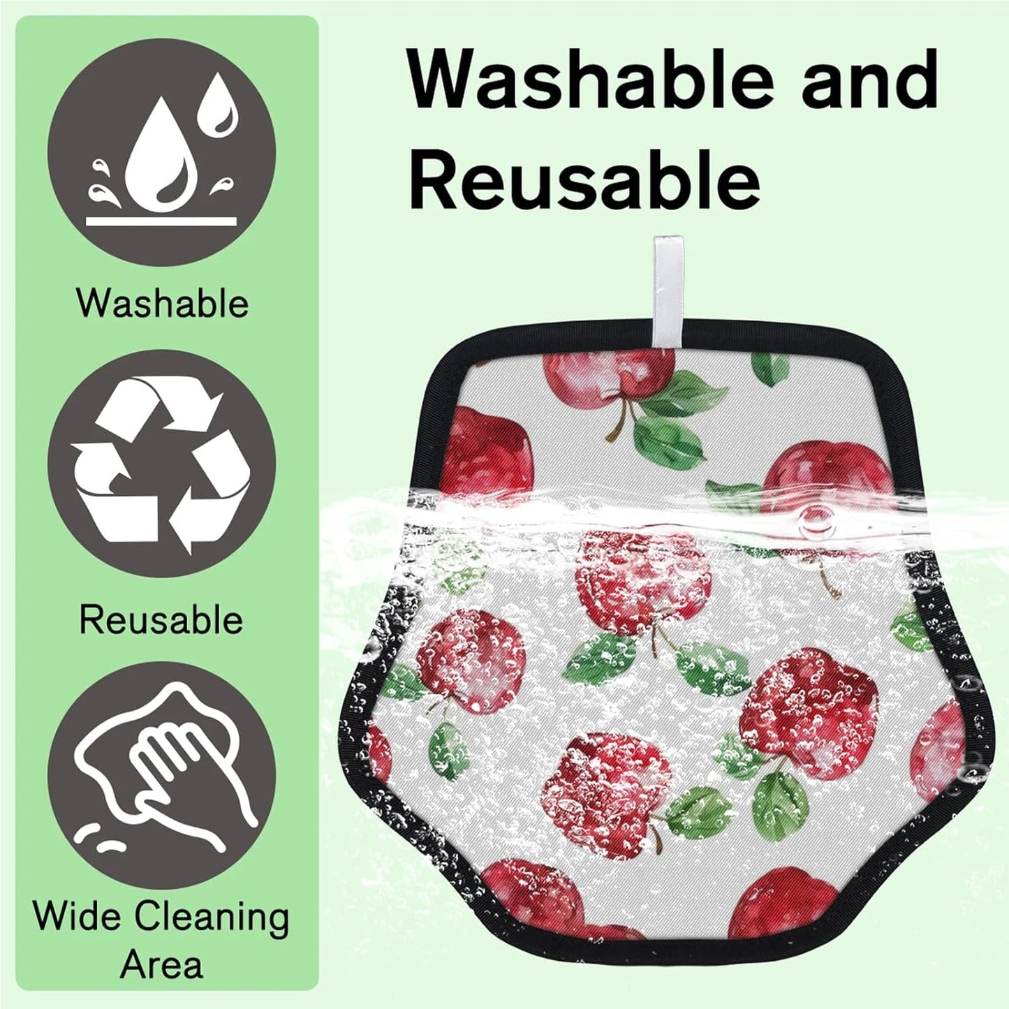 Apples Watercolor 2Pcs Electrostatic Reusable Pet Hair