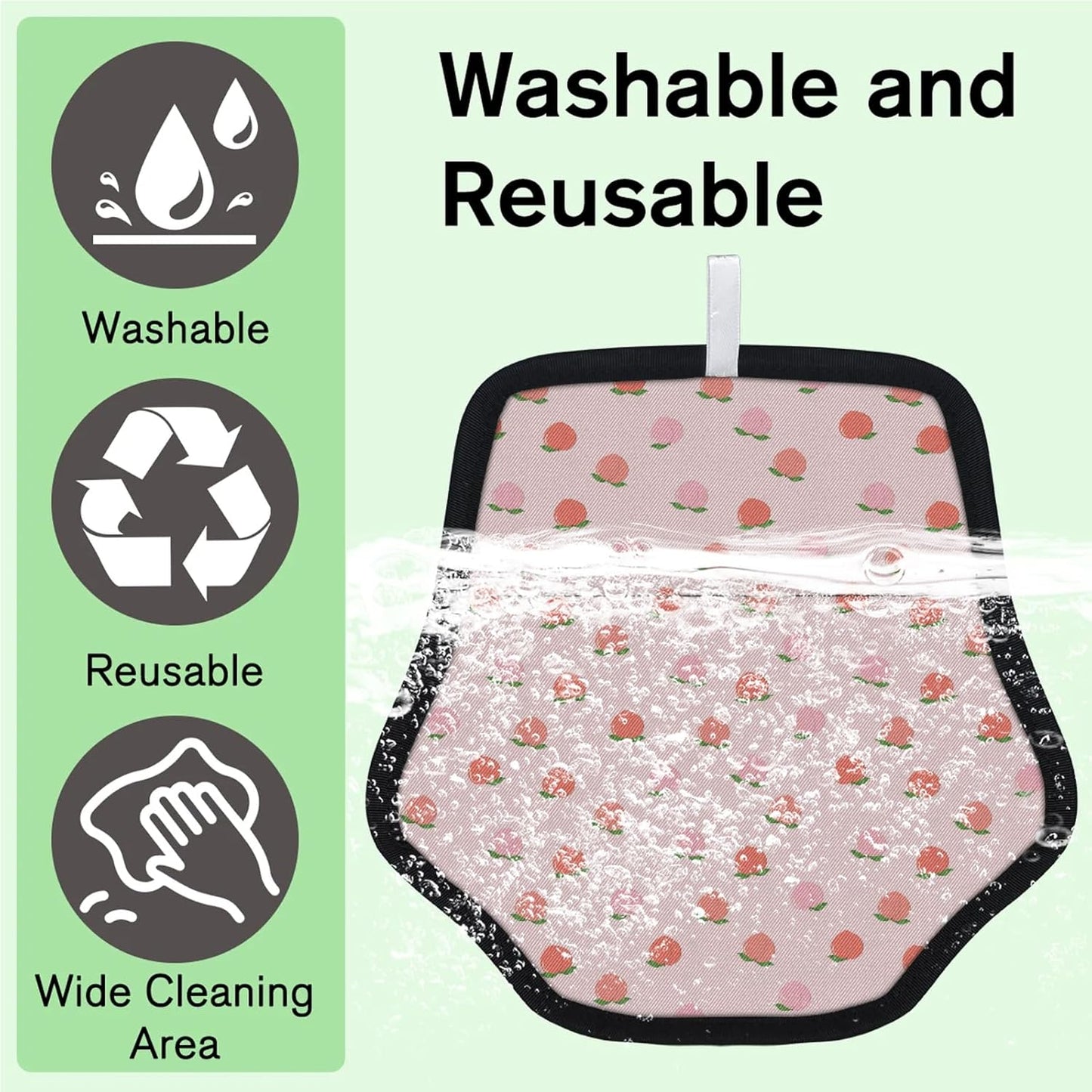 Summer Peach Fruit 2Pcs Electrostatic Reusable Pet Hair