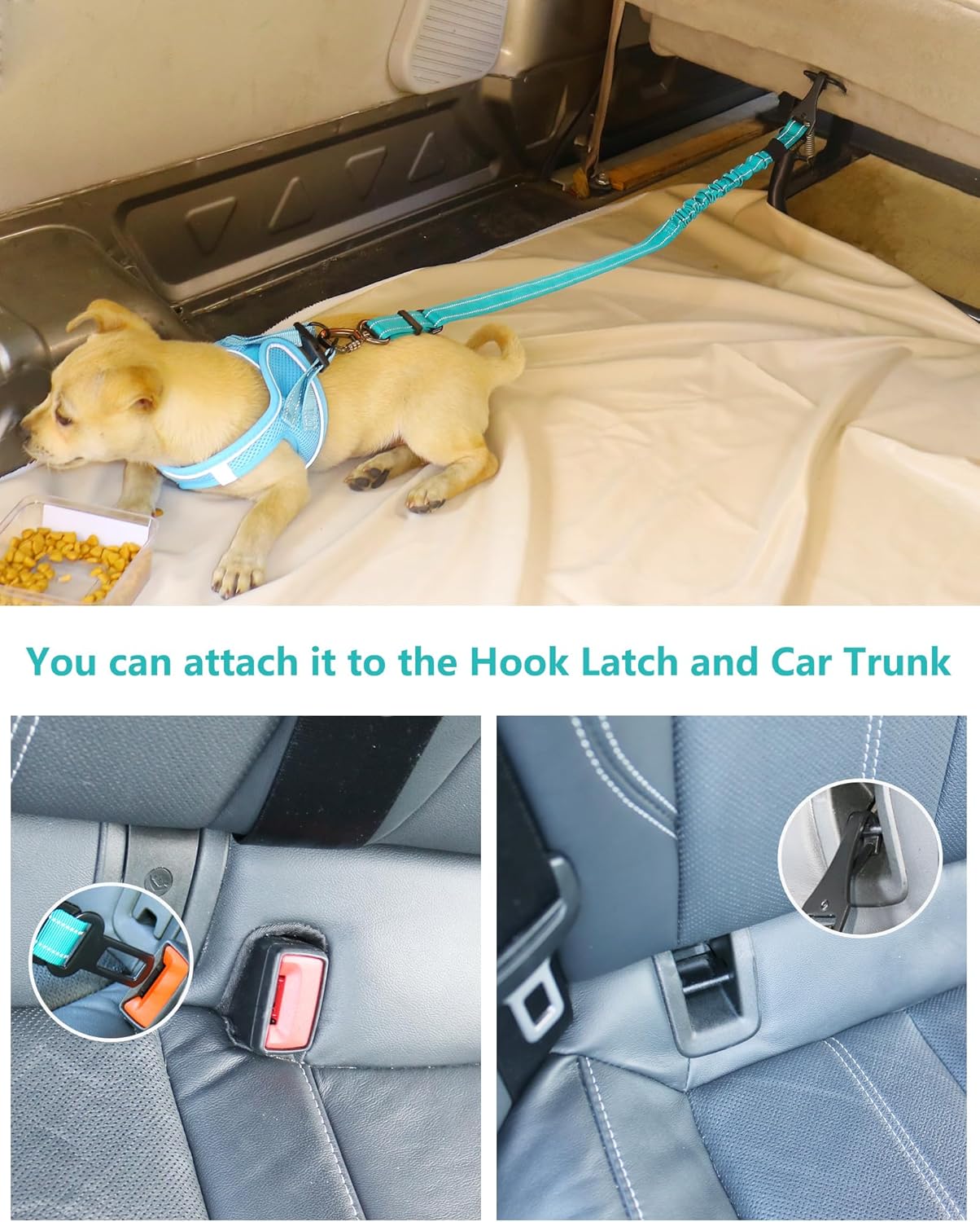 Dog Seat Belt for Car,Updated 3-in-1 Adjustable Reflective