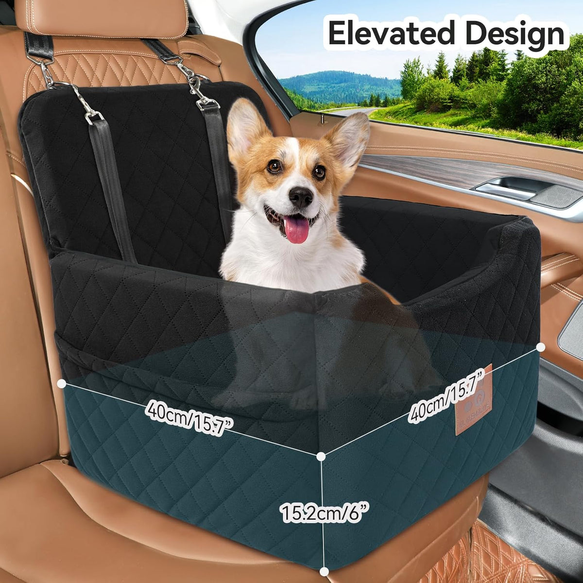 Dog Car Seat for Small/Medium Dogs Under 35lbs,Memory Foam