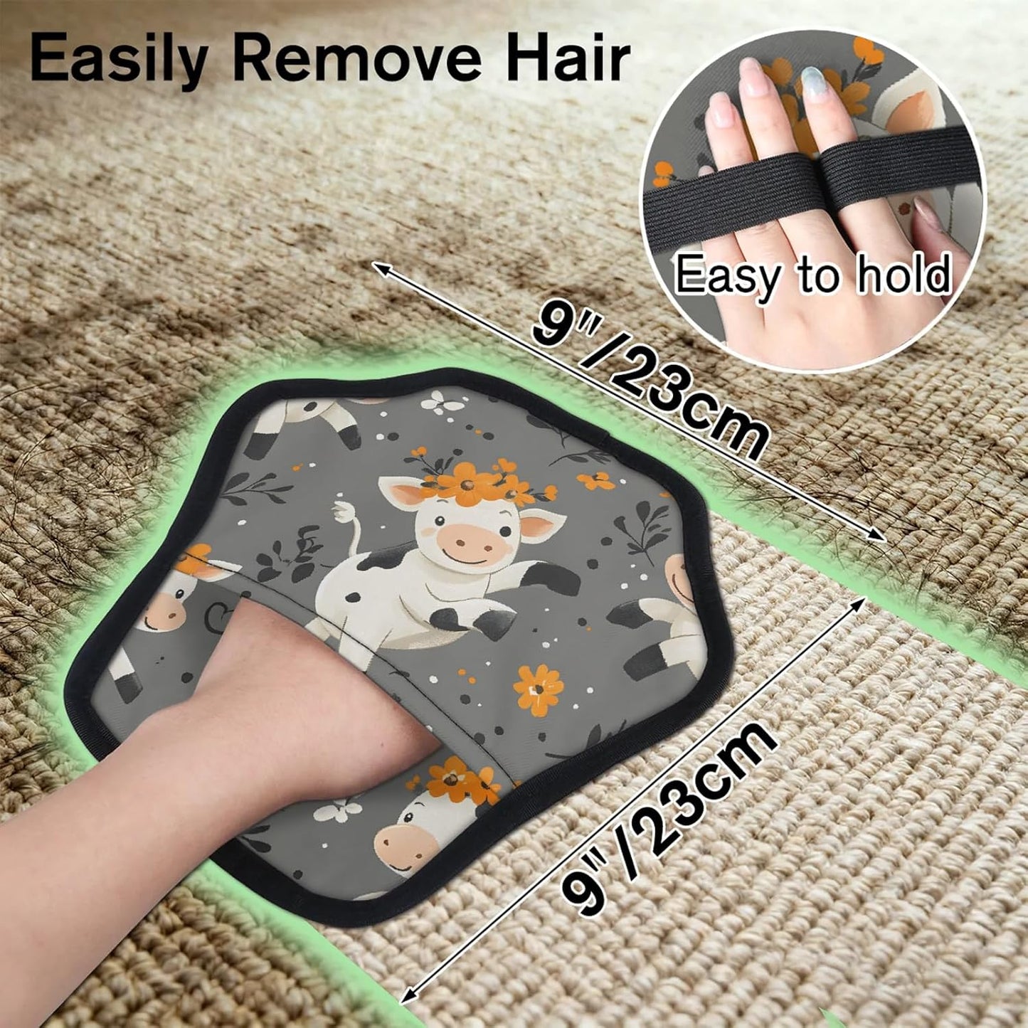 Lovely Cow 2Pcs Electrostatic Reusable Pet Hair Removal