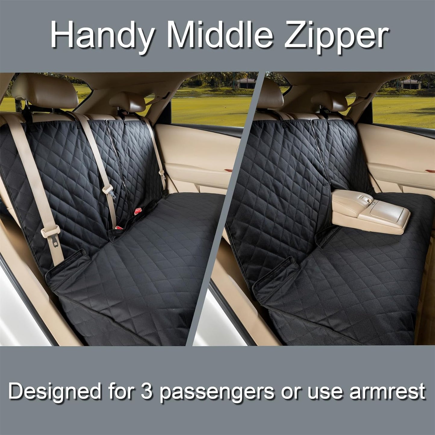 Back Car Seat Cover for Dogs, Nonslip Waterproof Dog Car
