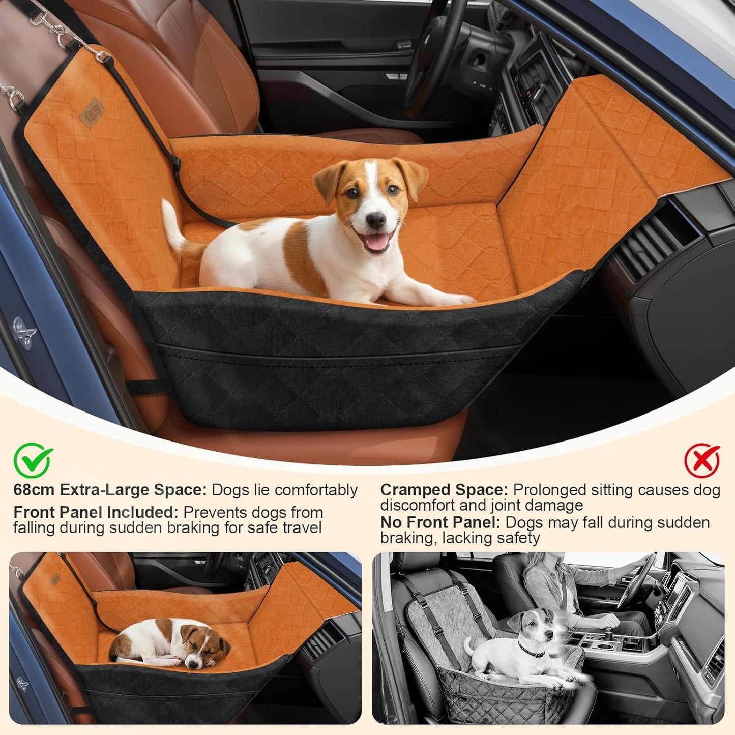 Elevated Dog Car Seat, Dog Booster Car Seats for Small &