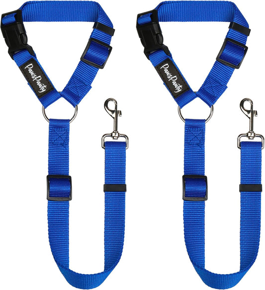 PawsPawty 2 Pack Headrest Dog Car Safety Seat Belt