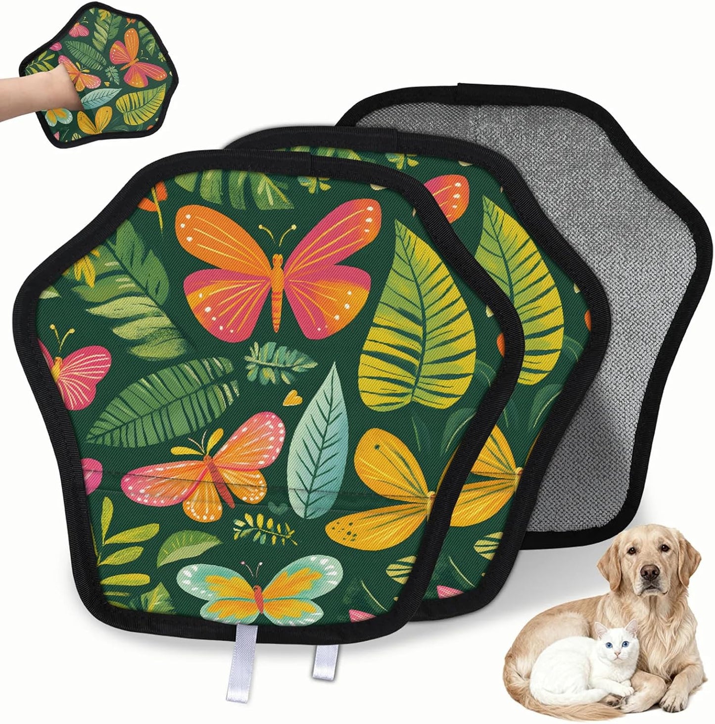Pet Hair Removal Glove for Dogs Cats Reusable Washable Set