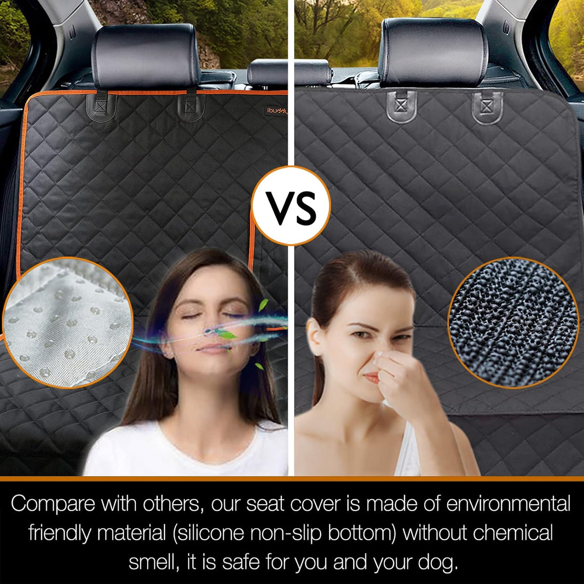 Car Seat Cover Waterproof Back Seat Cover for Kids and Dogs