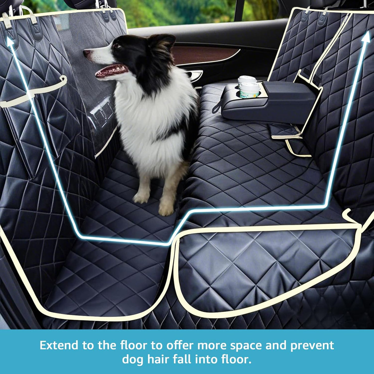4 in 1 Full Coverage Dog Car Floor Hammock, Dog Car Seat