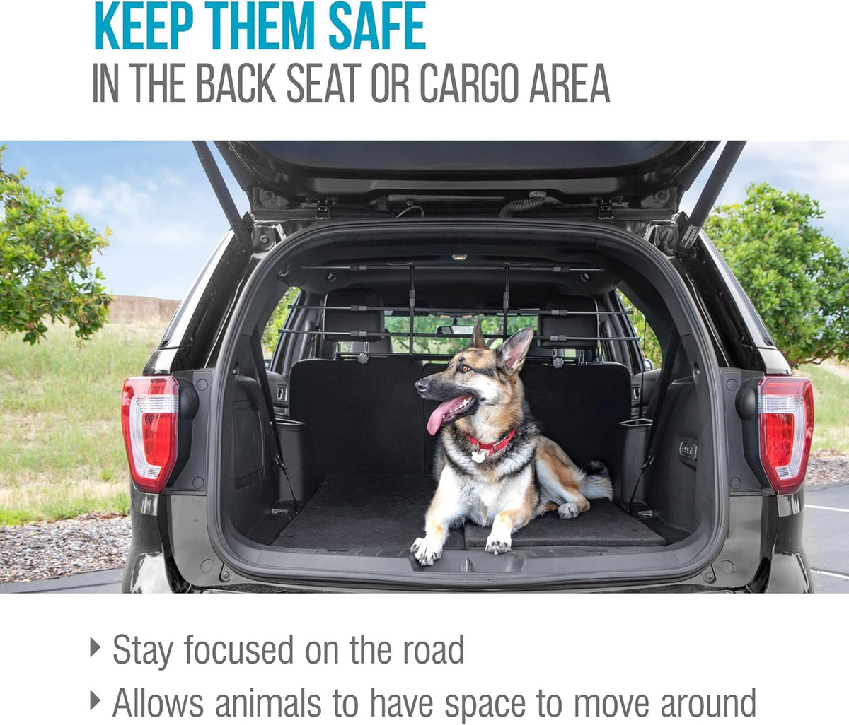 Sherpa Kar9 Guard Rail Universal Car Travel Barrier - Black, One Size
