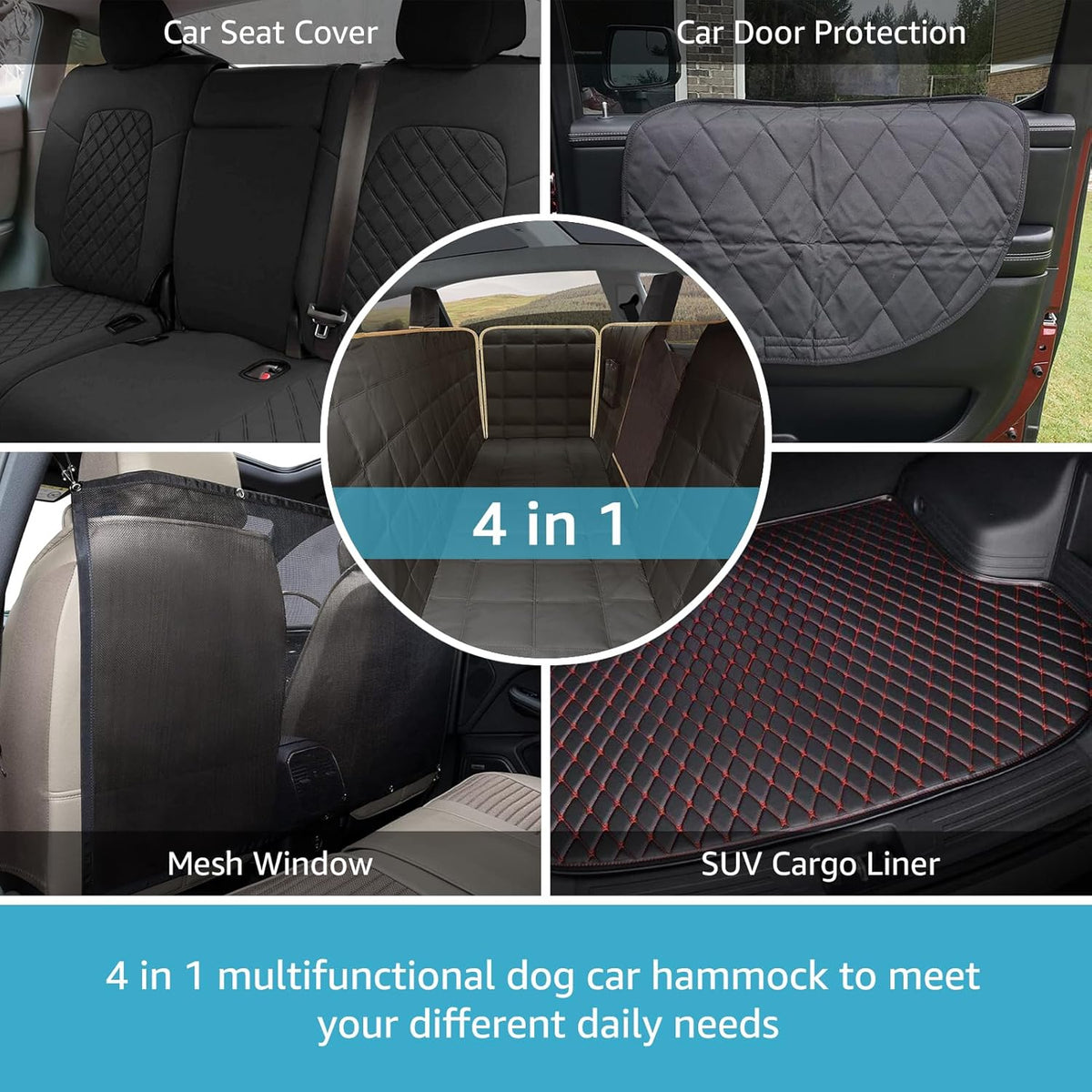 Dog Car Hammock for 2018-2026 Tesla Model 3 Back Seat Pet