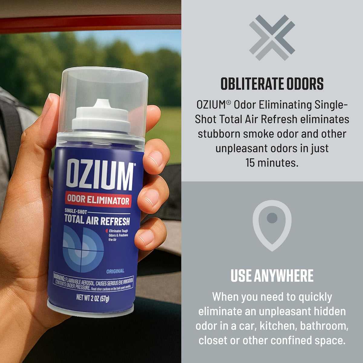 Air Sanitizer, 2 oz Car Fogger: Single-Shot Smoke Odor