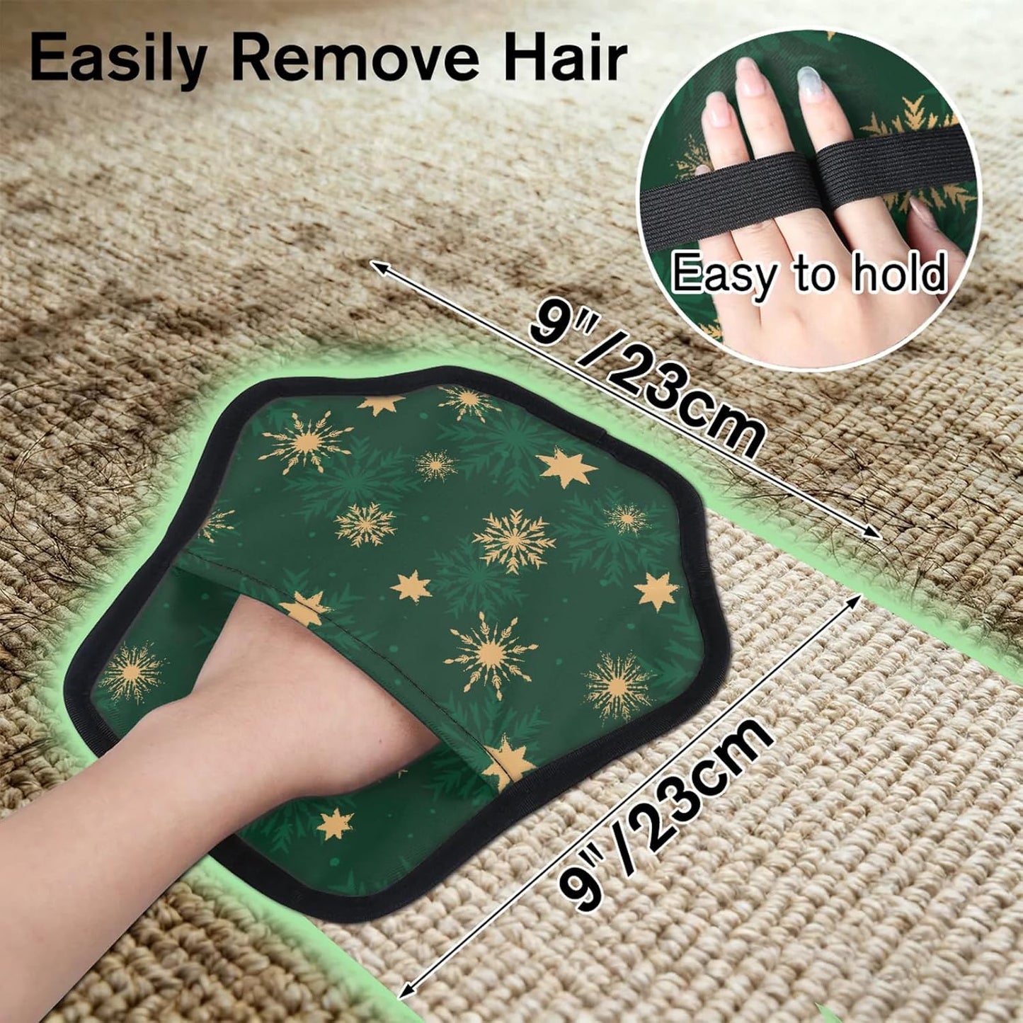 Green Christmas Snowflake 2Pcs Electrostatic Reusable Pet