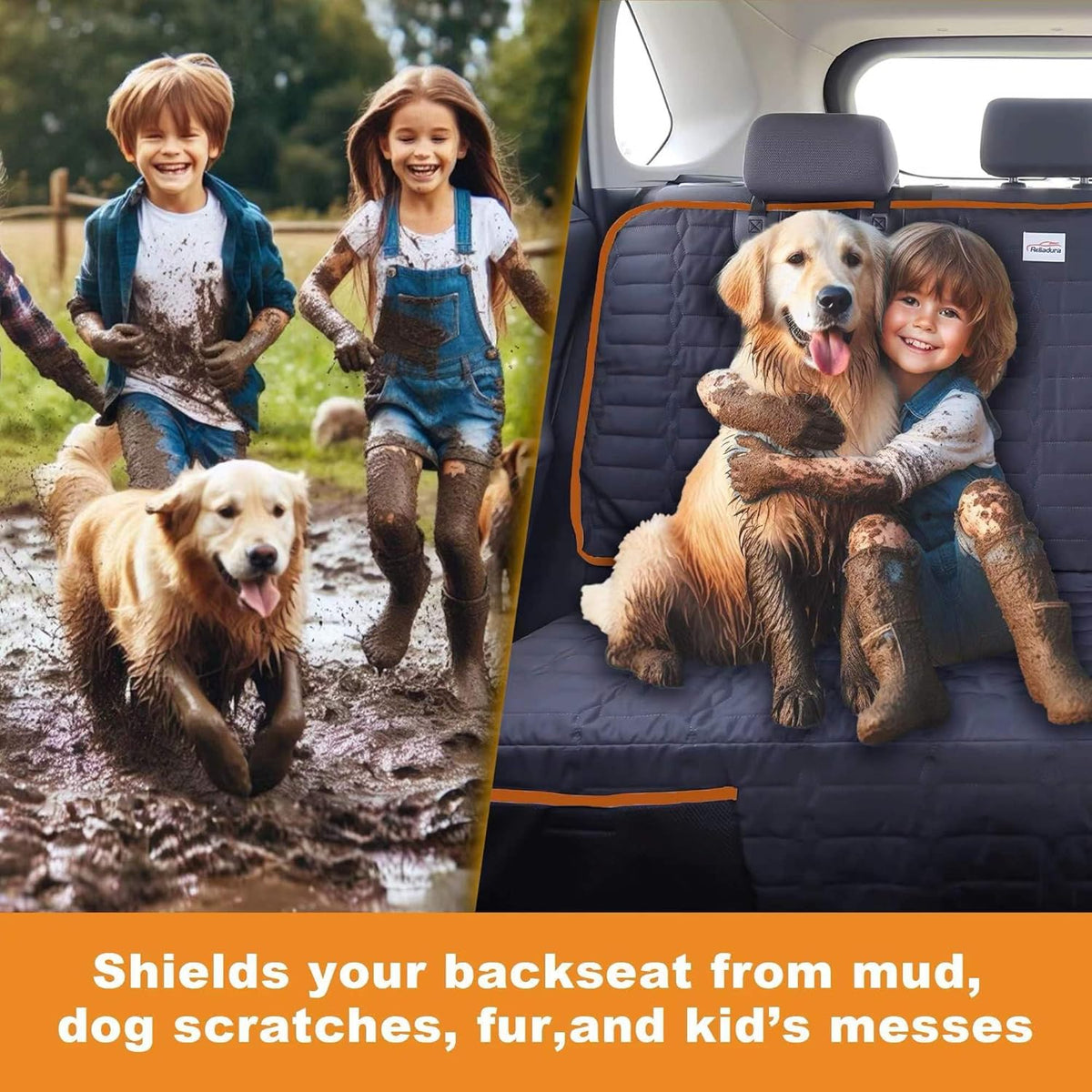 Dog Seat Cover for Back Seat Waterproof Bench Seat Covers