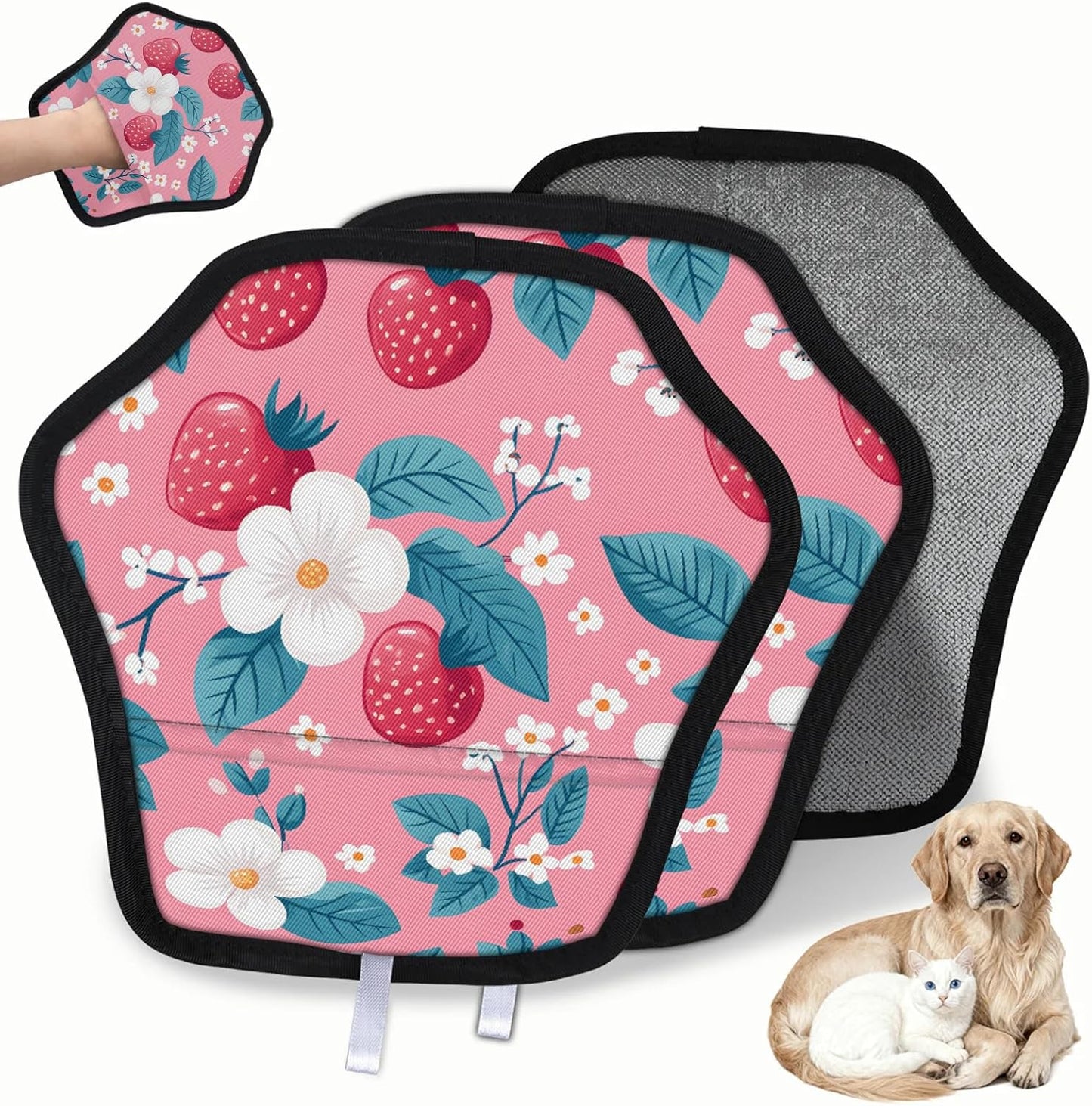 Pet Hair Removal Glove for Dogs Cats Reusable Washable Set