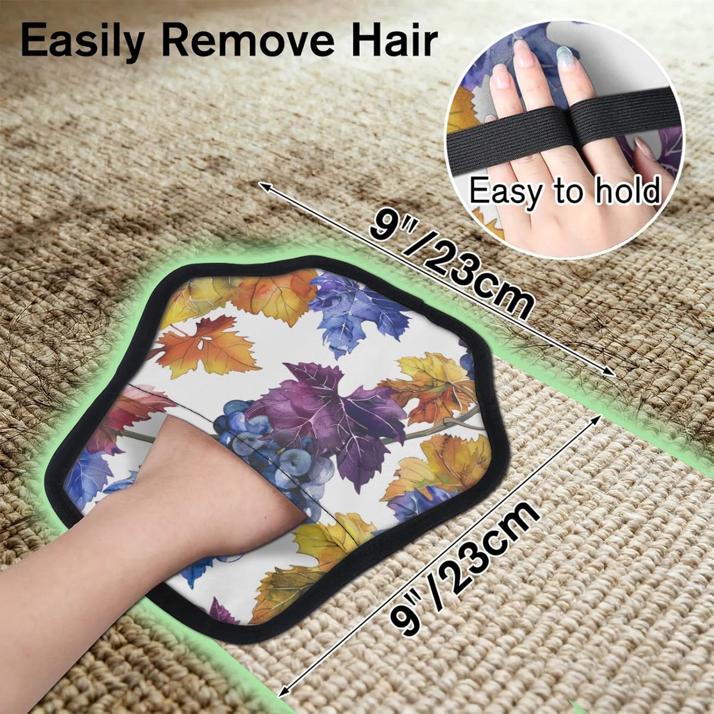 Grape Fruit 2Pcs Electrostatic Reusable Pet Hair Removal