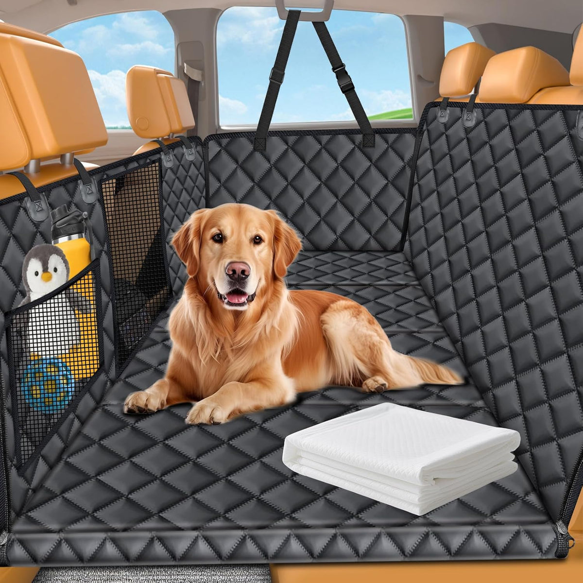 Back Seat Extender for Dogs - Hard Bottom Dog Car Seat