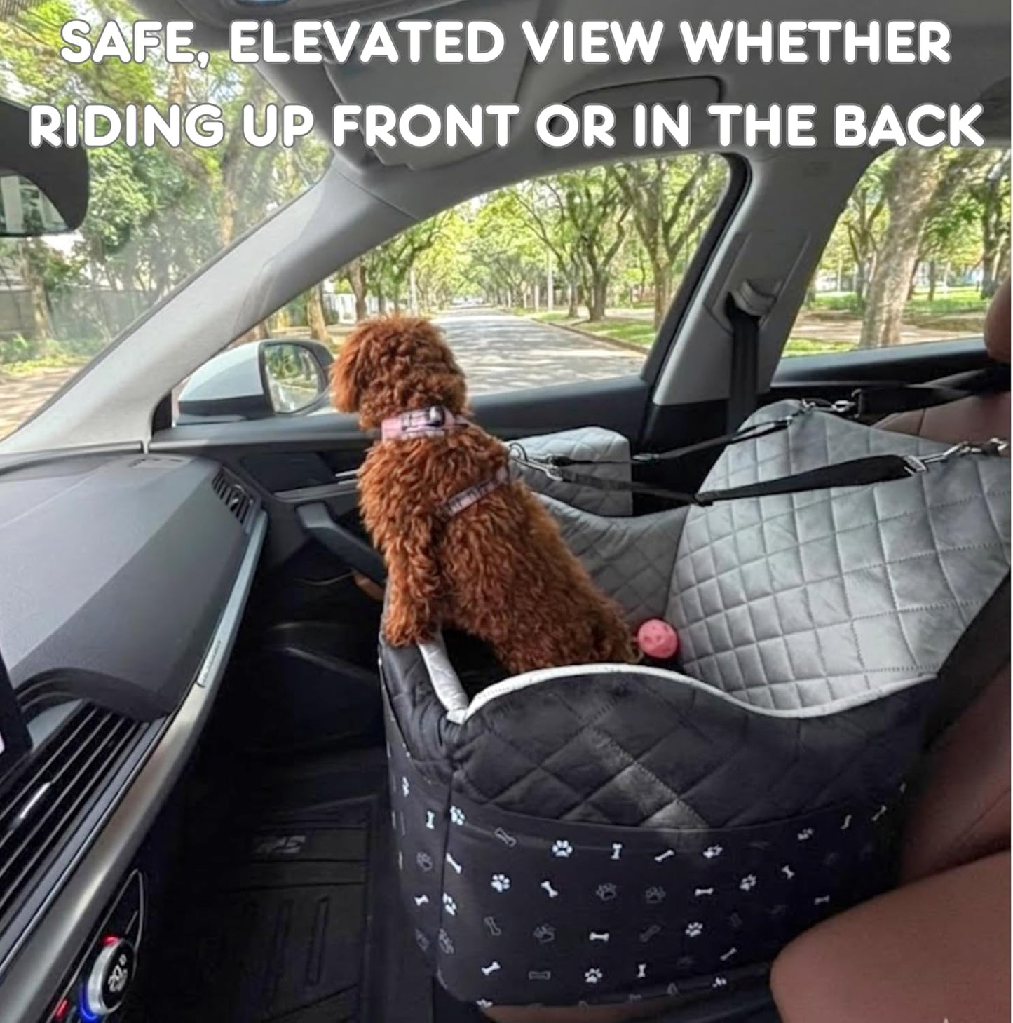 Small Dog Car Seat, Memory Foam Dog Booster Car Seats with