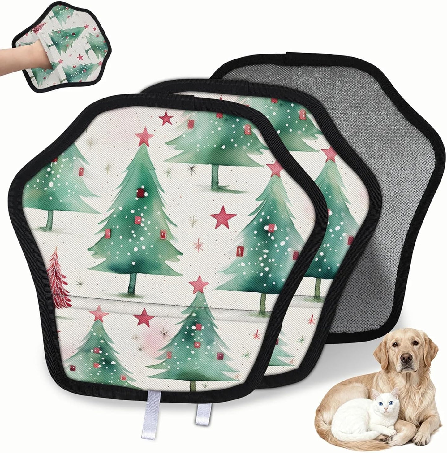 Christmas Xmas Tree 2Pcs Electrostatic Reusable Pet Hair
