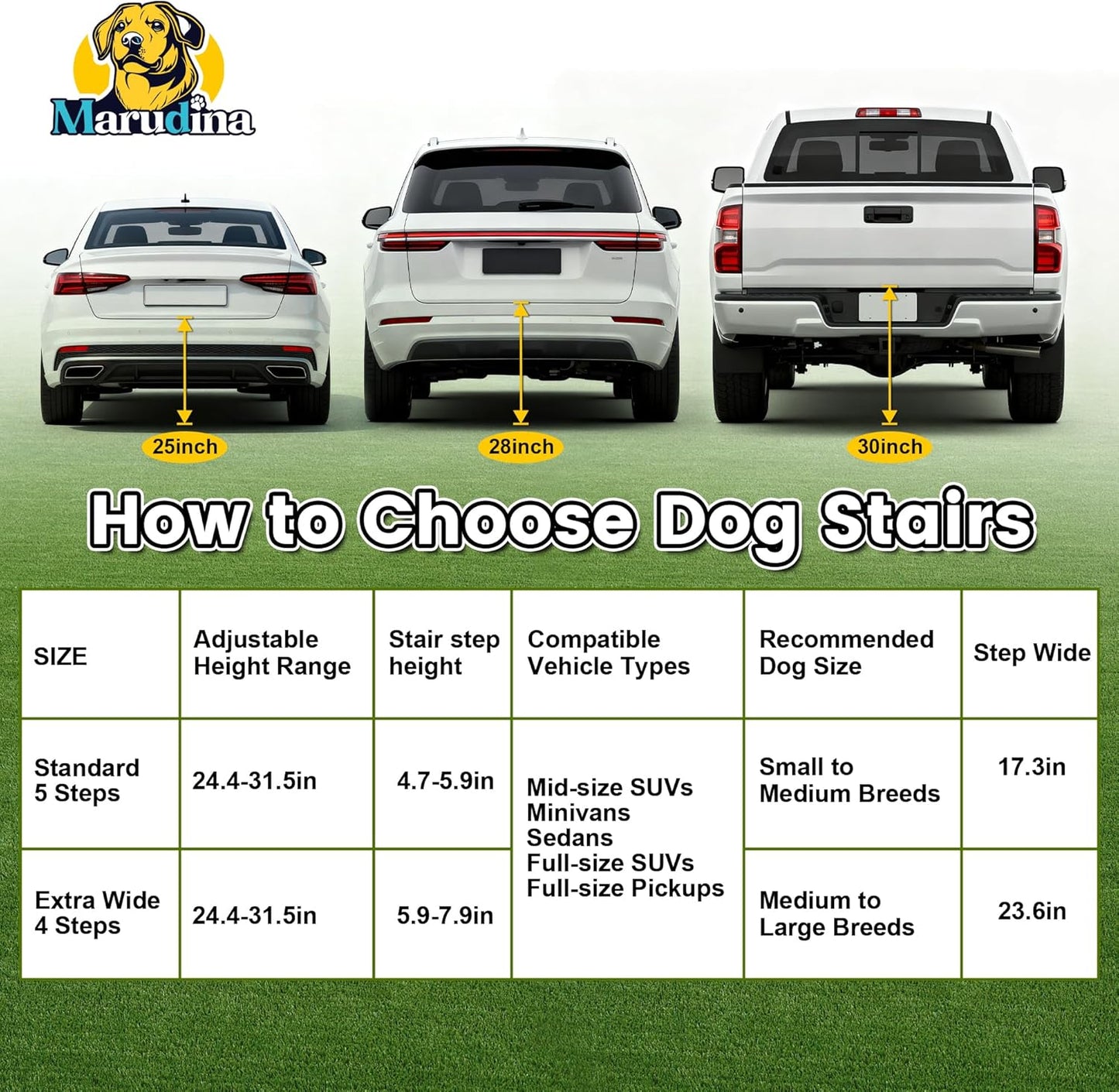 Dog ramp, 5-Step Dog ramps for Large Dogs with Non-Slip