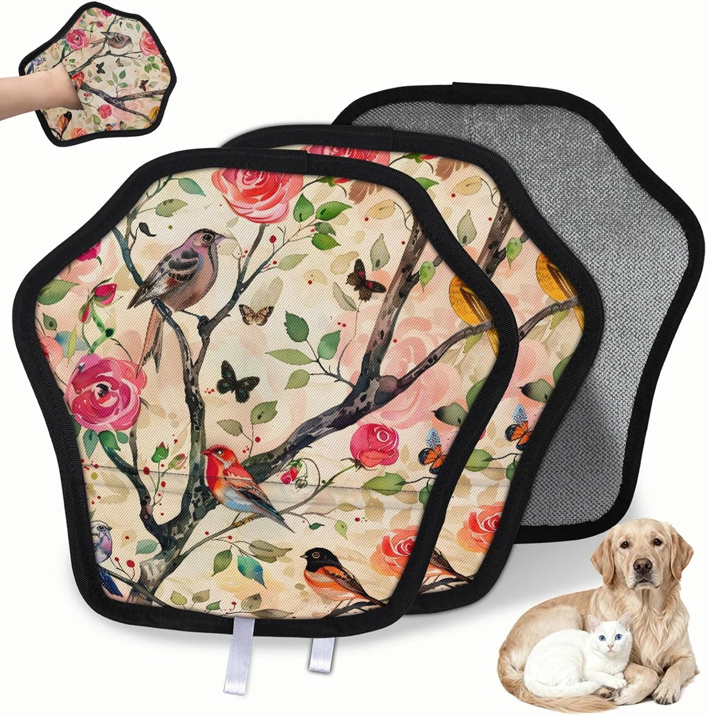 Pet Hair Removal Glove for Dogs Cats Reusable Washable Set