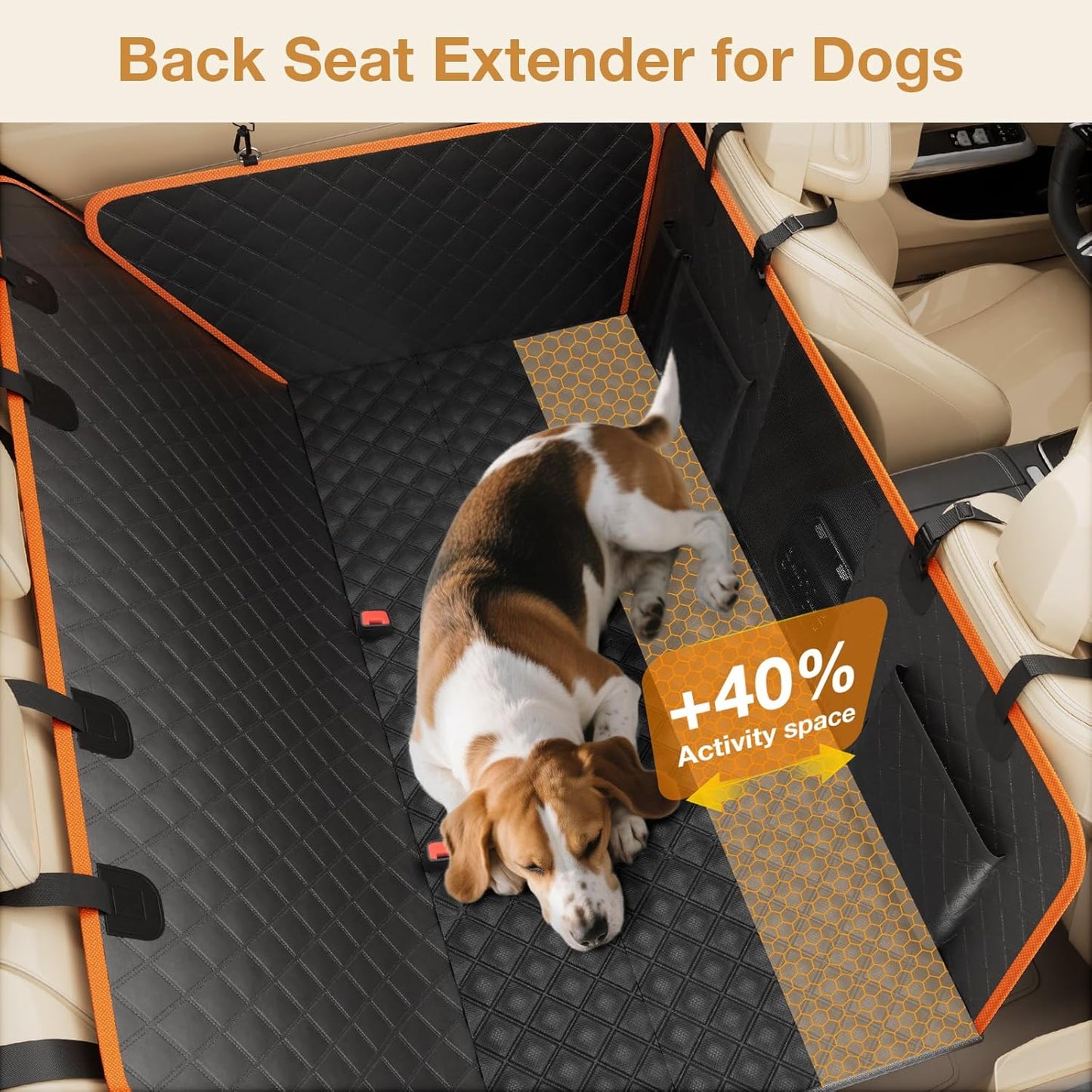 Dog Car Seat Cover for Back Seat, Back Seat Extender for