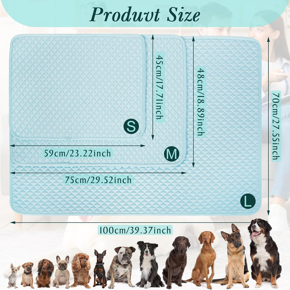 Upgraded Self-Cooling Dog Mat - Breathable Pet Cooling Pad