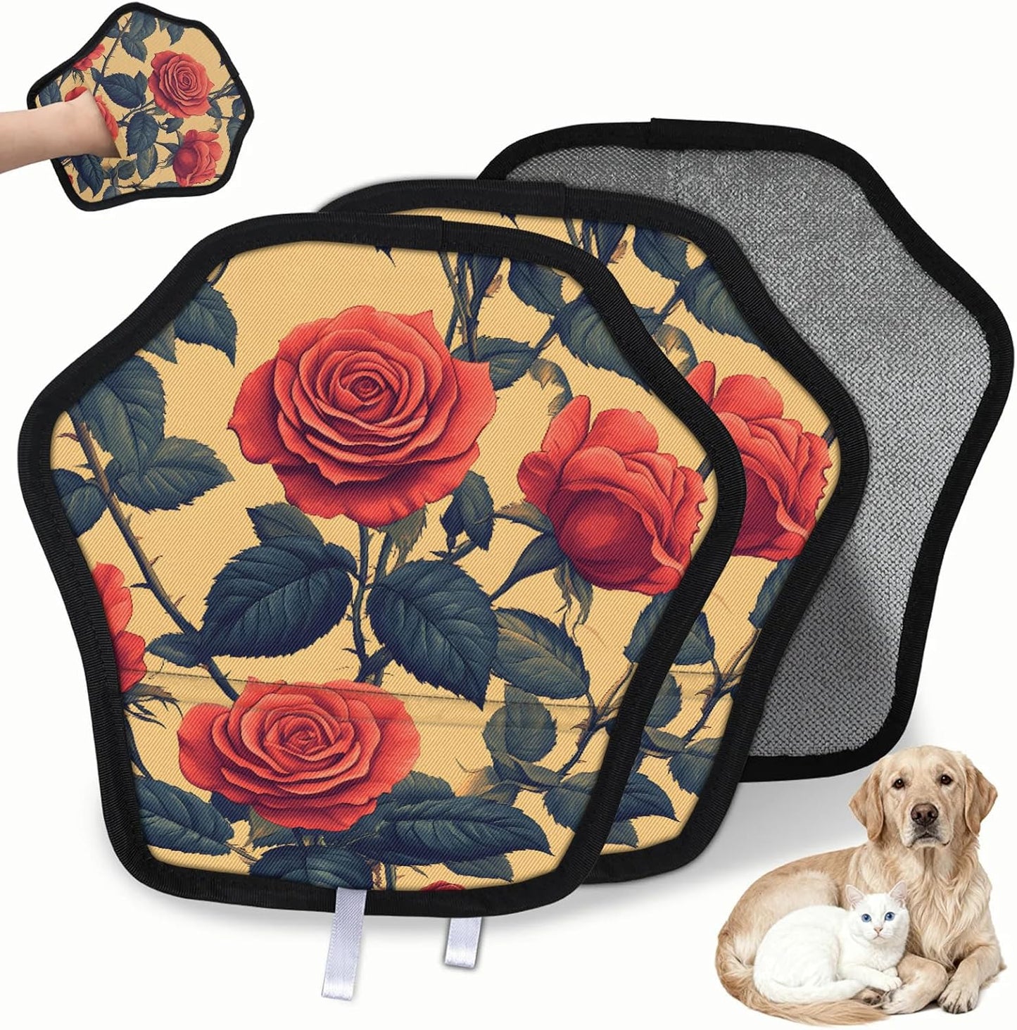 Pet Hair Removal Glove for Dogs Cats Reusable Washable Set