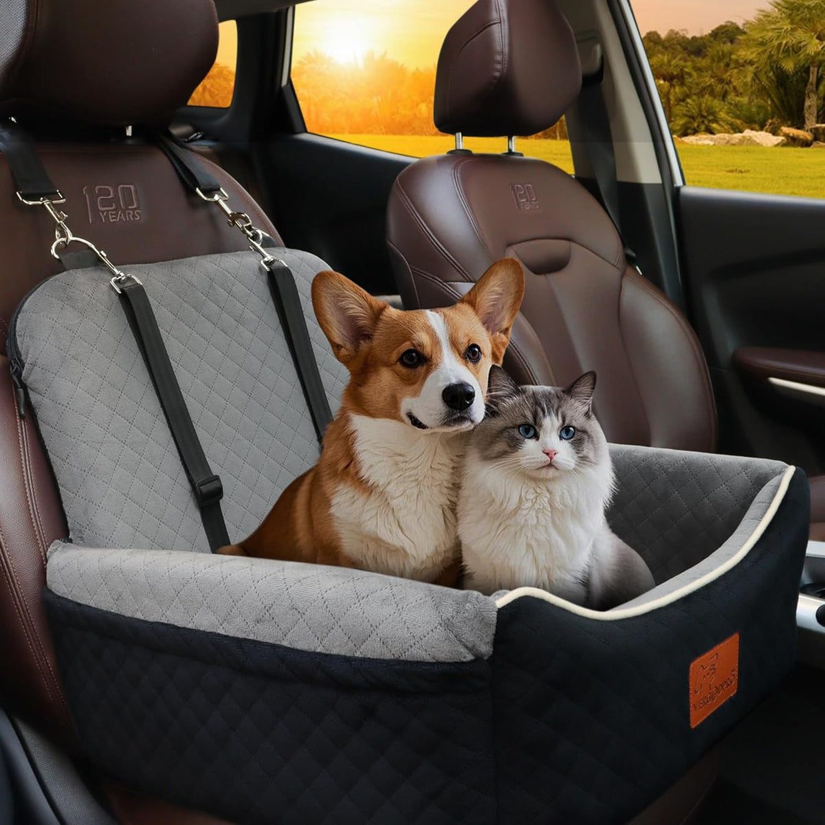 Dog Car Seat Bed 2 in 1 for Small/Medium Dogs up to 35