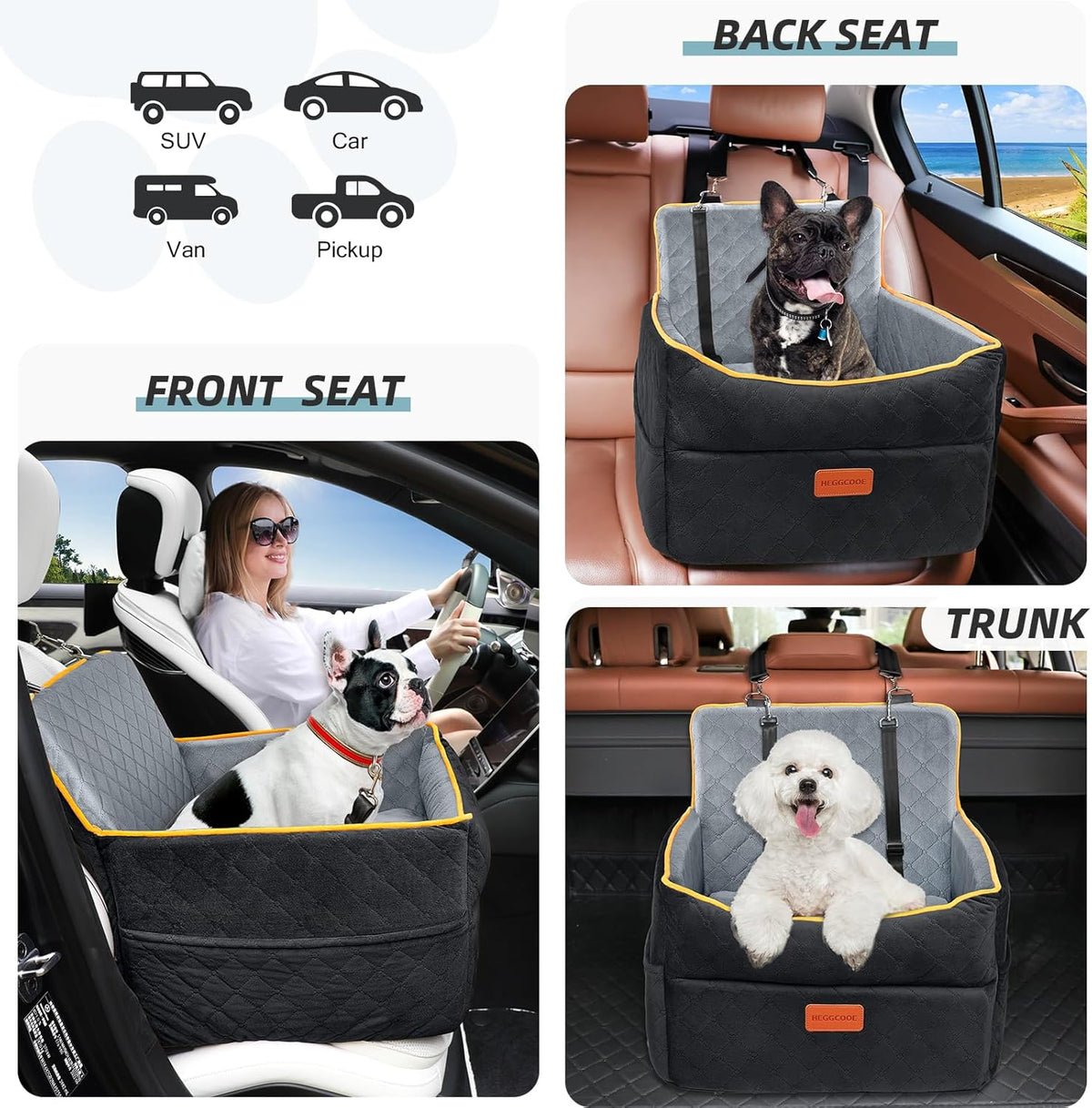 Small Dog Car Seat, Memory Foam Dog Booster Seats with