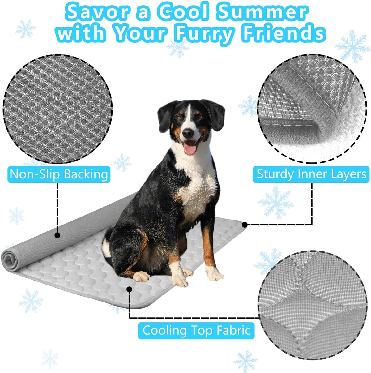 Dog Cooling Mat for Dogs, Pet Cooling Pad Bed for Dog Easy
