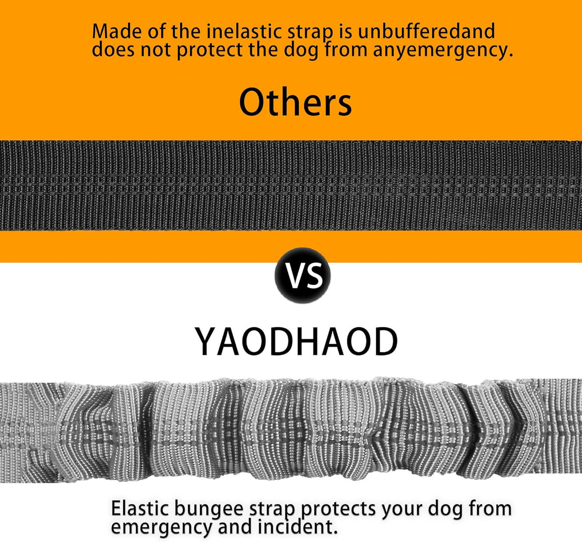 YAOHDAO Dog Seat Belt Harness for Car, Restraint Adjustable with Elastic Bungee Buffer Headrest for Vehicle, 360° Swivel Carabiner Nylon Pet Safety Seat Belts Heavy Duty Car Harness for Dogs (Grey)