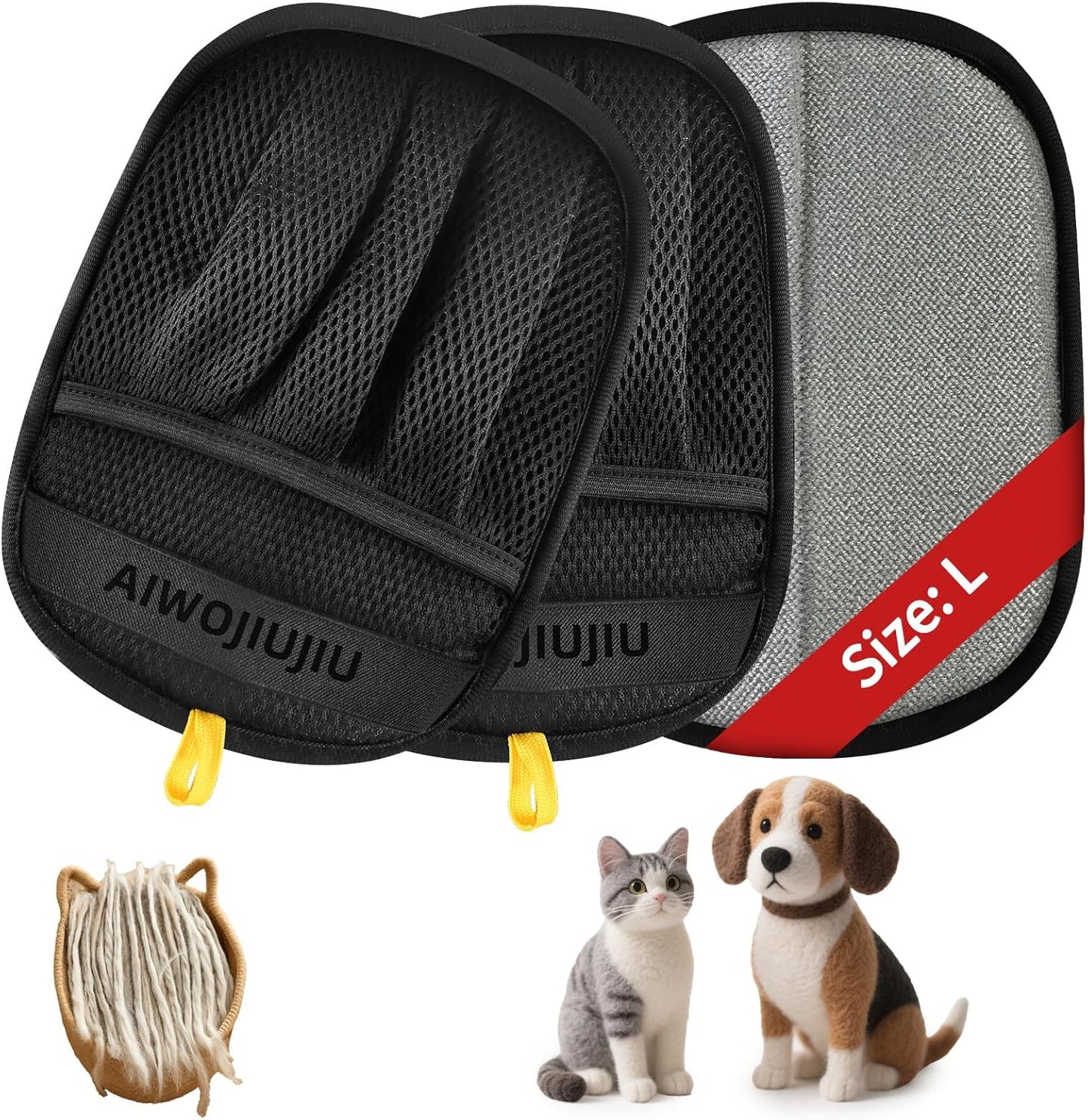 2 PCS Pet Hair Removal Glove for Cats & Dogs, Newly Pro