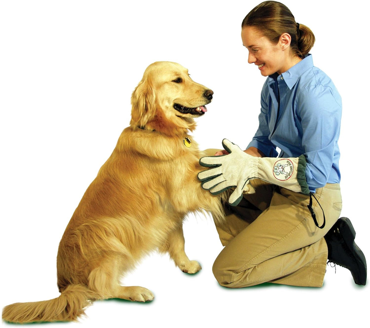 Pet Grooming Gloves with Loop - Made of Microfiber Fabric