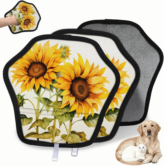 Plants Theme Sunflower 2Pcs Electrostatic Reusable Pet Hair