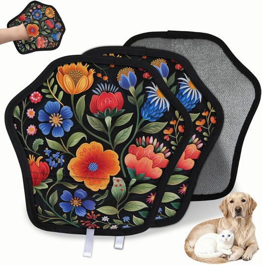 Boho Floral Colorful 2Pcs Electrostatic Reusable Pet Hair