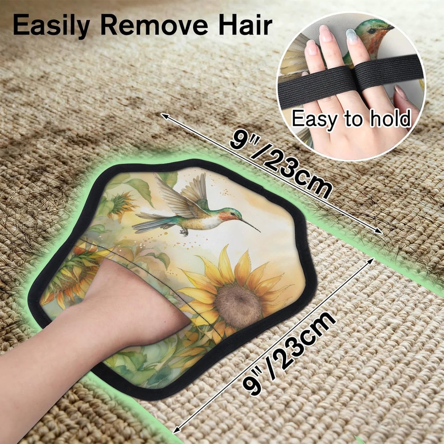 Hummingbirds Print 2Pcs Electrostatic Reusable Pet Hair