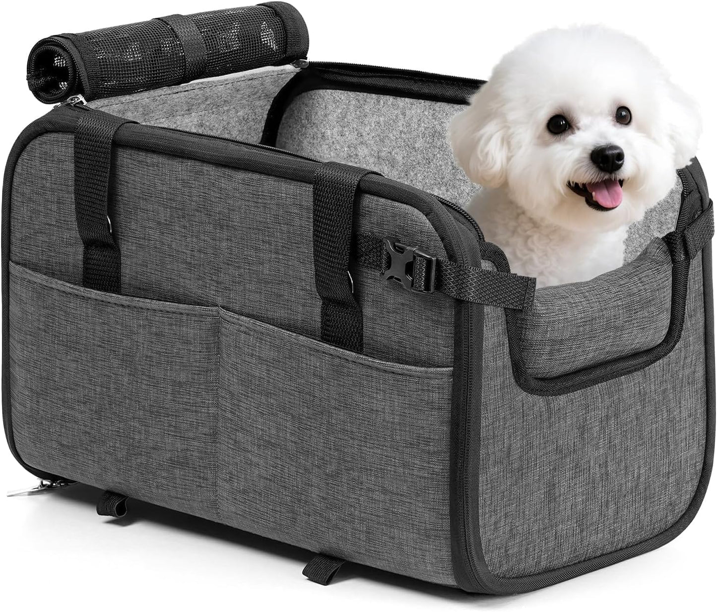 Large Dog Car Seat for Center Console Fits 10-18lbs
