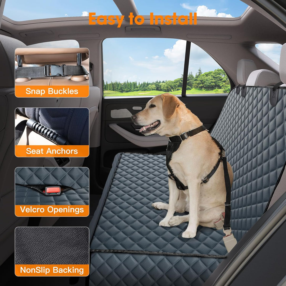 Dog Car Cover for Back Seat Cover Protector Waterproof Dog