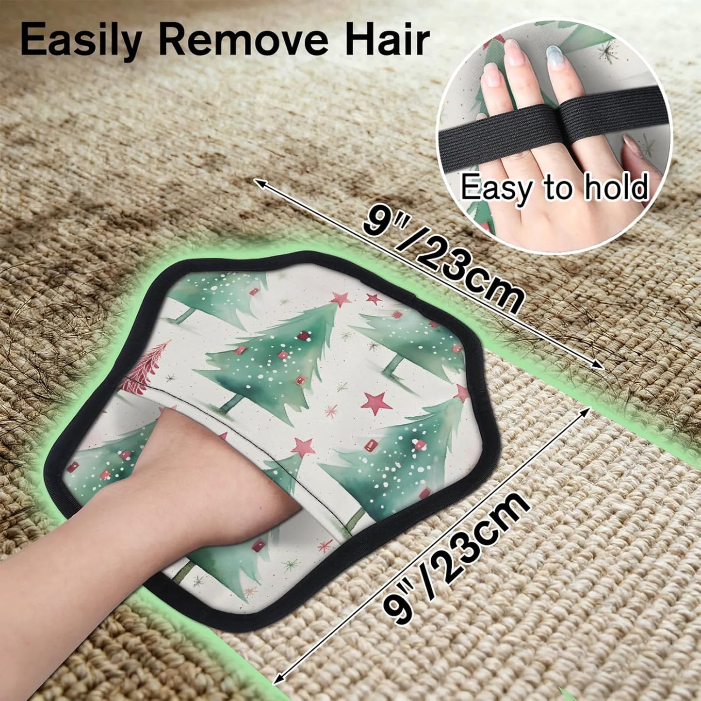 Christmas Xmas Tree 2Pcs Electrostatic Reusable Pet Hair