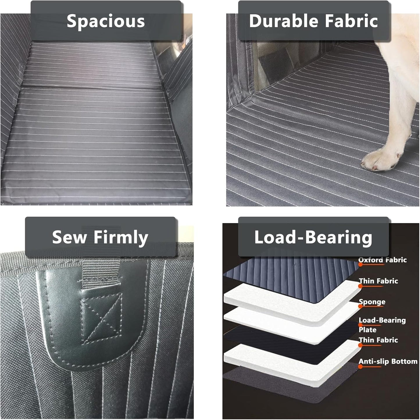 Back Seat Extender for Dogs, Dog Car Seat Cover, Back Seat