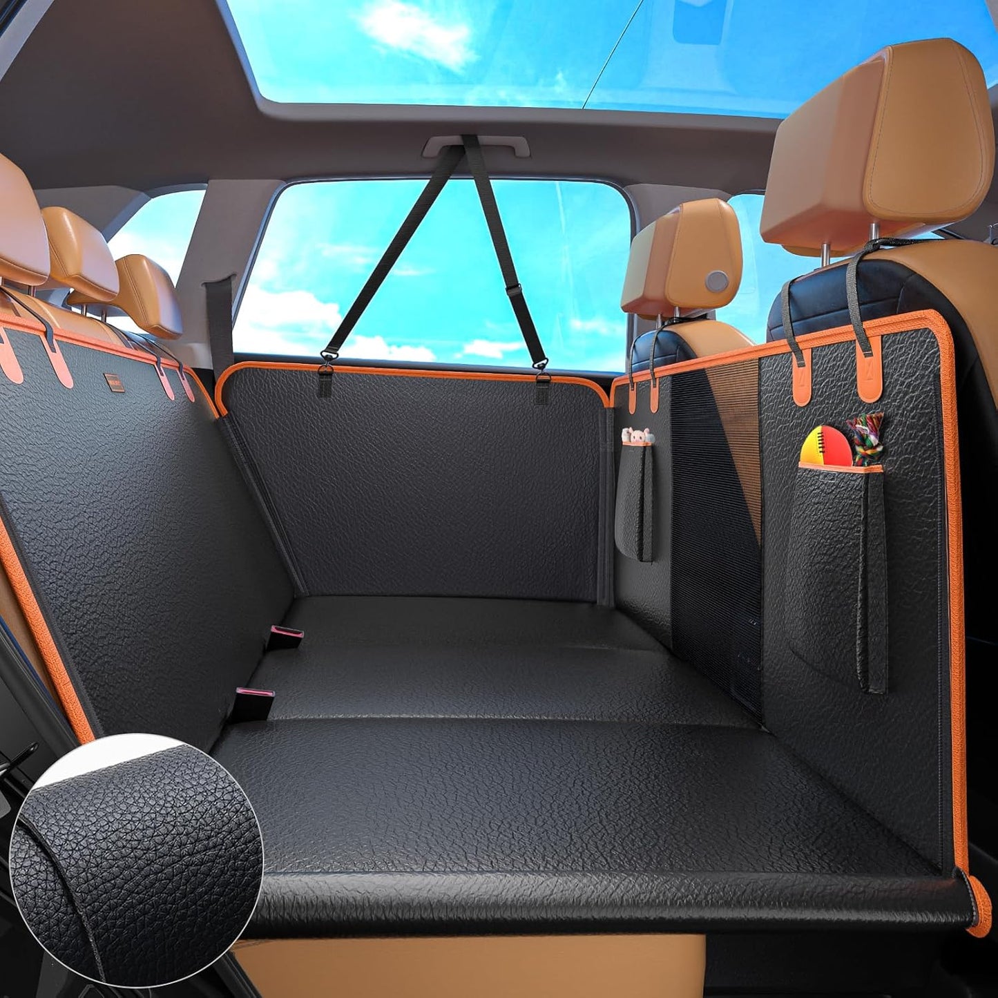 Back Seat Extender for Dogs, Dog Car Cover for Back Hard