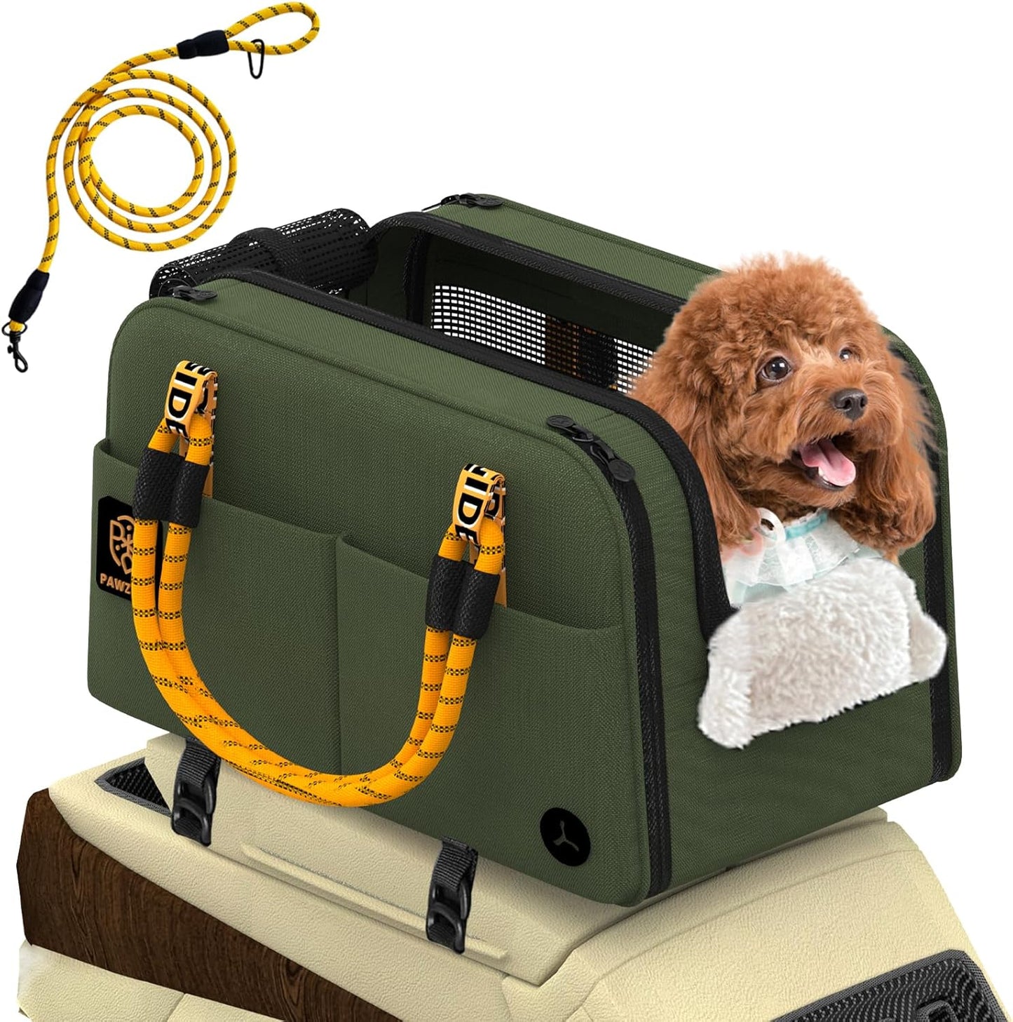 Center Console Dog Car Seat, Enclosed Small Dog Armrest