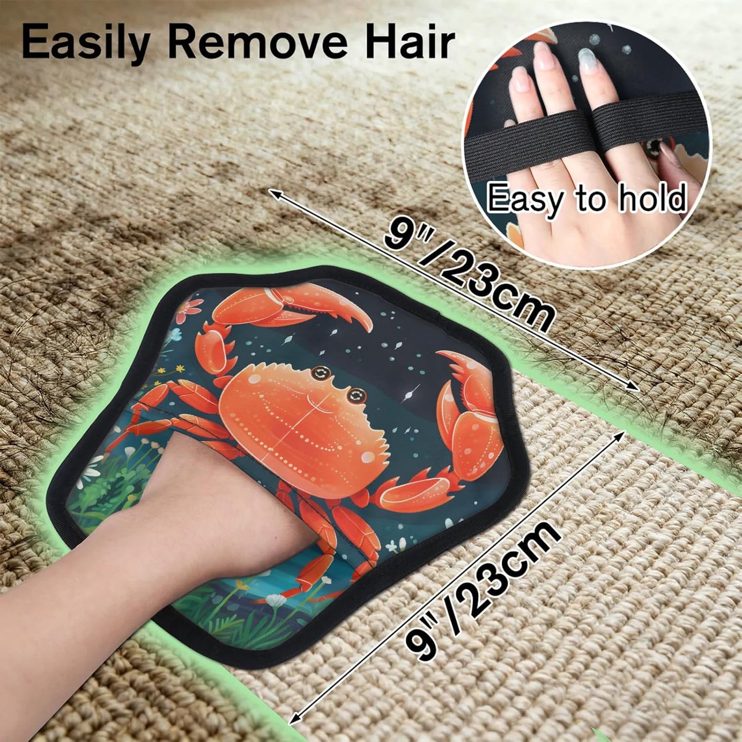 Red Crabs Pattern 2Pcs Electrostatic Reusable Pet Hair