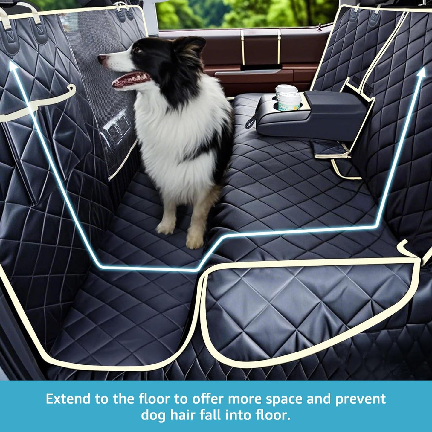 4 in 1 Dog Floor Hammock for Crew Cab, Backseat Cover Dog