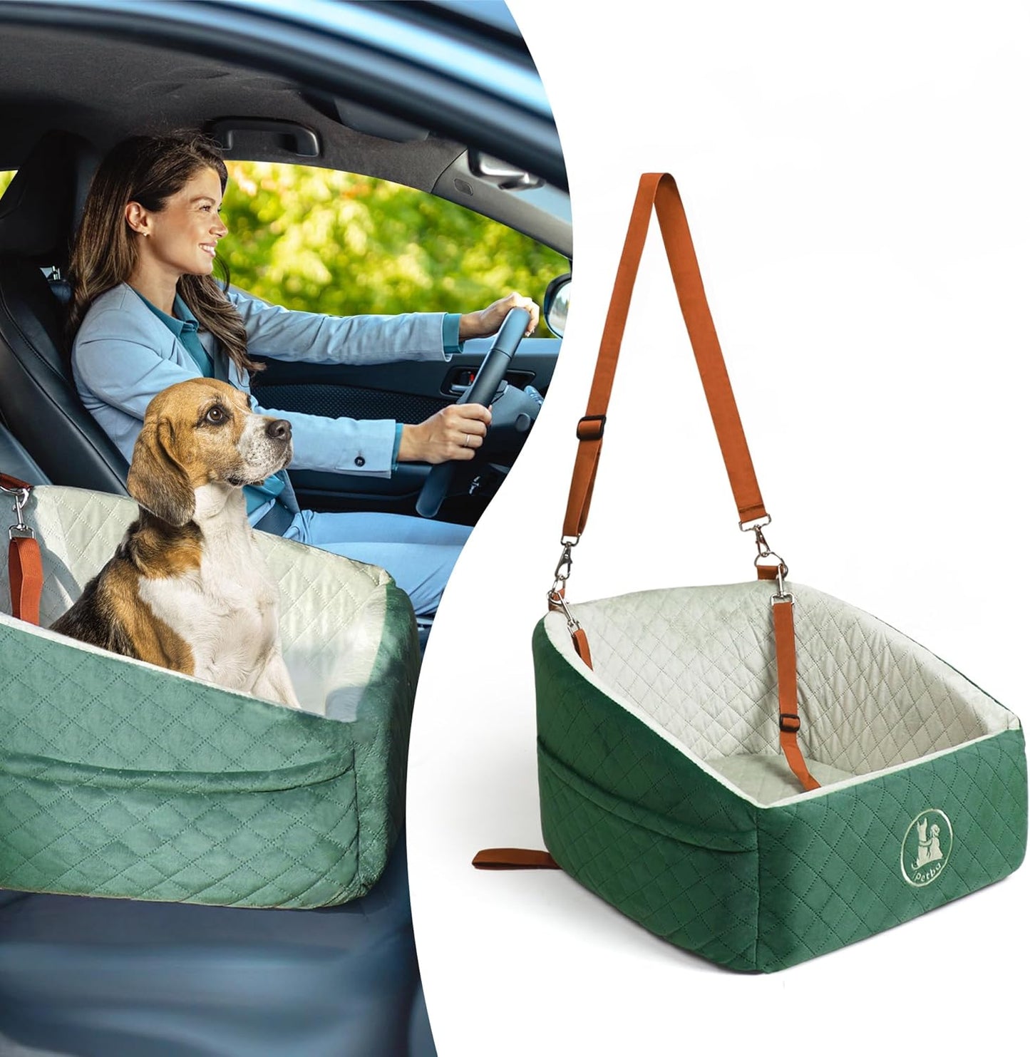 Dog Car Seat for Small & Medium Dogs - Crash-Protective