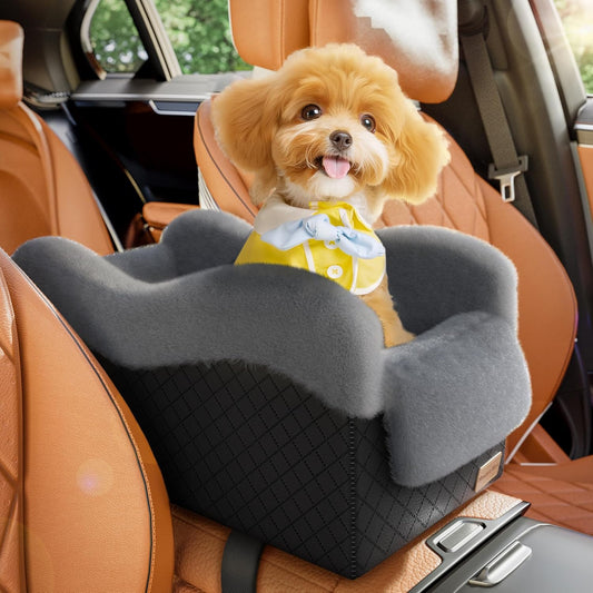 Portable Small Dog Seat for Car, Luxury Center Console Dog