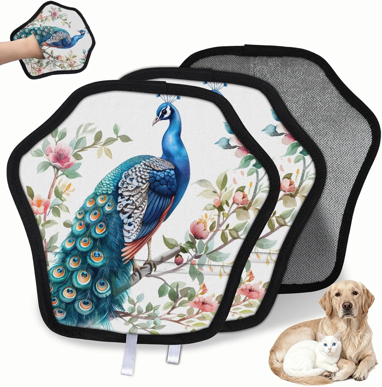 Pet Hair Removal Glove for Dogs Cats Reusable Washable Set