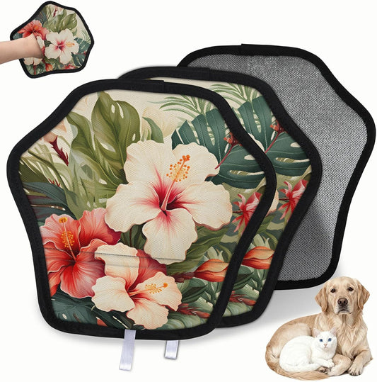 Tropical Palm Flowers 2Pcs Electrostatic Reusable Pet Hair