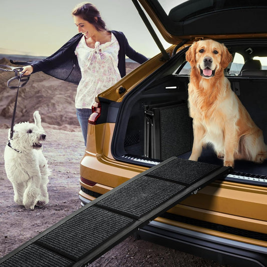 Dog Ramp for Car，63" x 17" Wide Folding Pet Ramp Dog Ramps